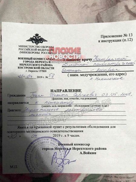 Роль приписного свидетельства