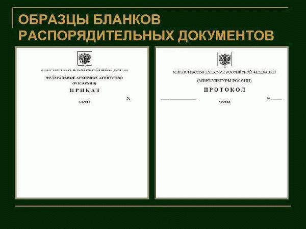 Виды бланков документов