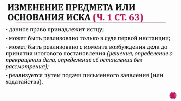 Требования к внесению уточнений в иск