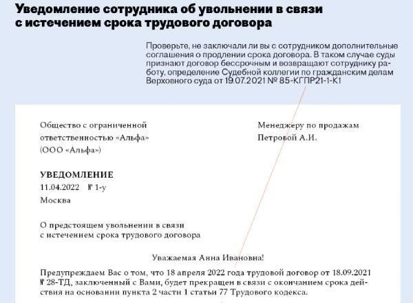 Ключевые элементы, которые необходимо включить в уведомление о прекращении трудовых отношений