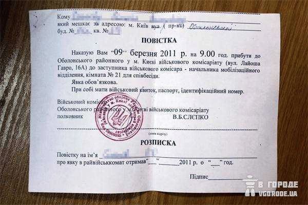 Основные этапы призыва в армию