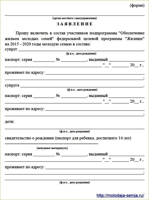 Необходимые документы для участия в жилищной программе «Молодая семья»