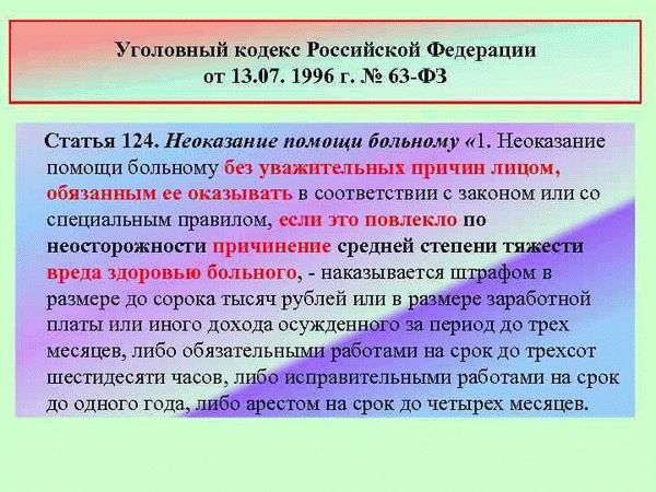 Неоказание помощи врачом больному: правовые последствия