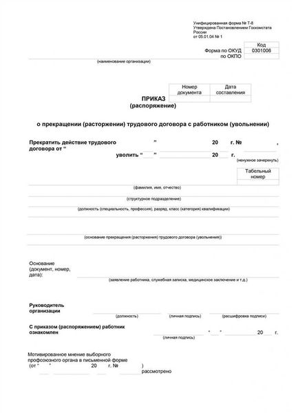 Основания для обжалования приказа об увольнении