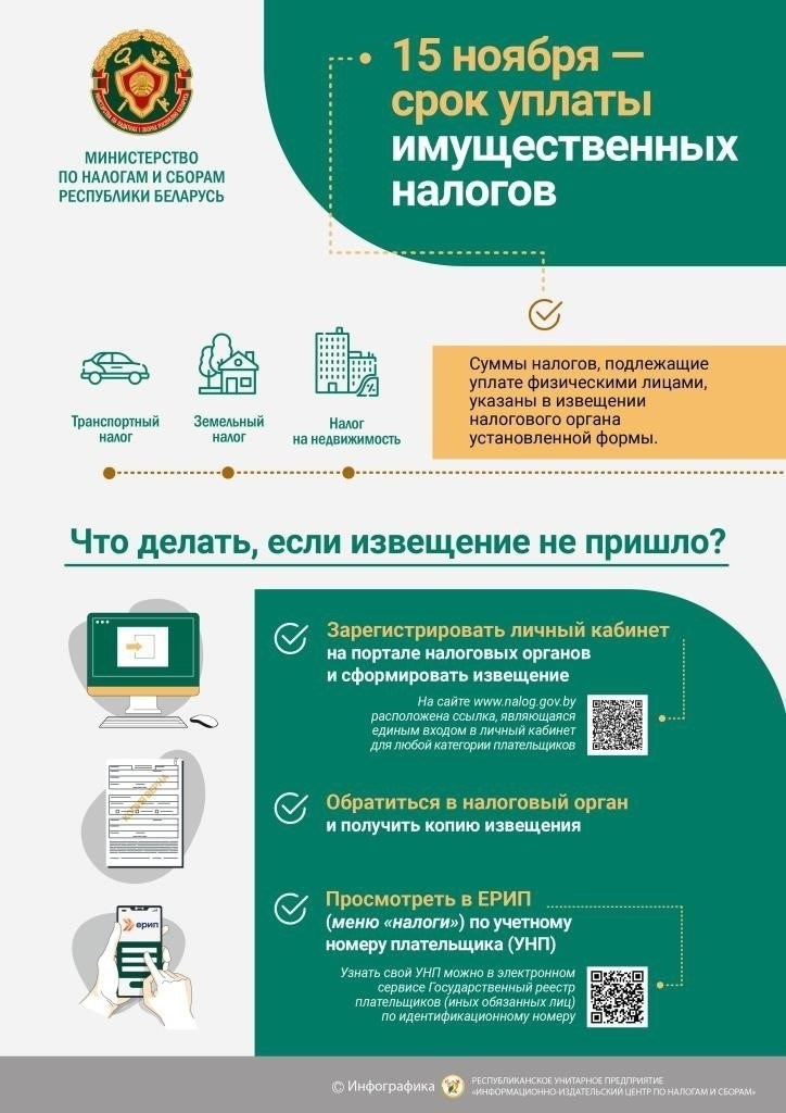 Основные даты и сроки уплаты налога на недвижимость в Беларуси