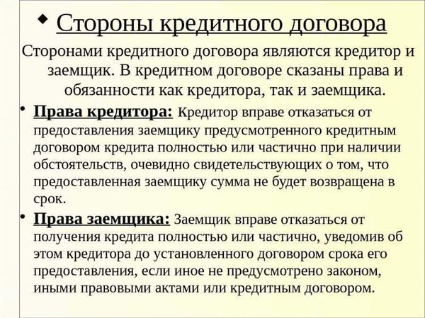 Ответственность за нарушение условий кредитного договора