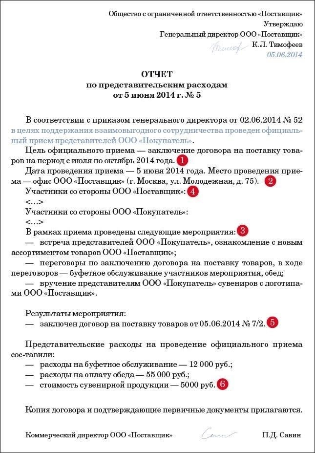 Работа с неполными отчетами о представительских расходах