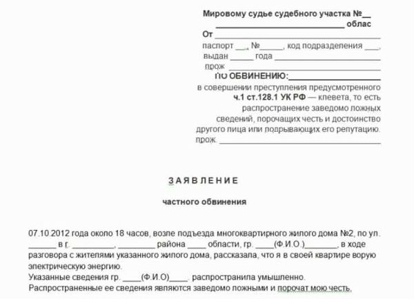 Инструкция по заполнению бланка заявления о привлечении к уголовной ответственности