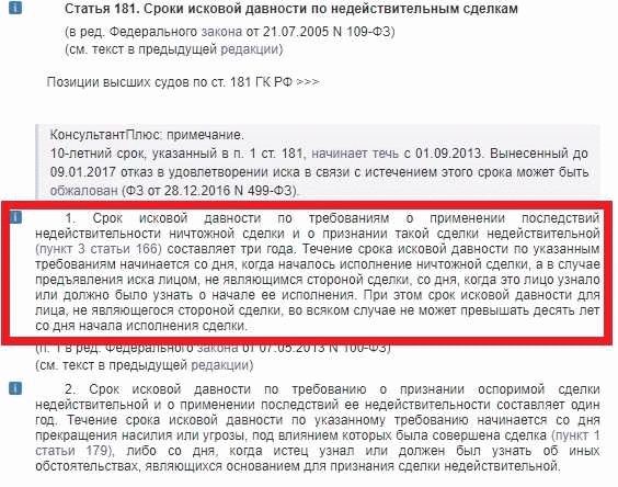 Алгоритм признания договора недействительным