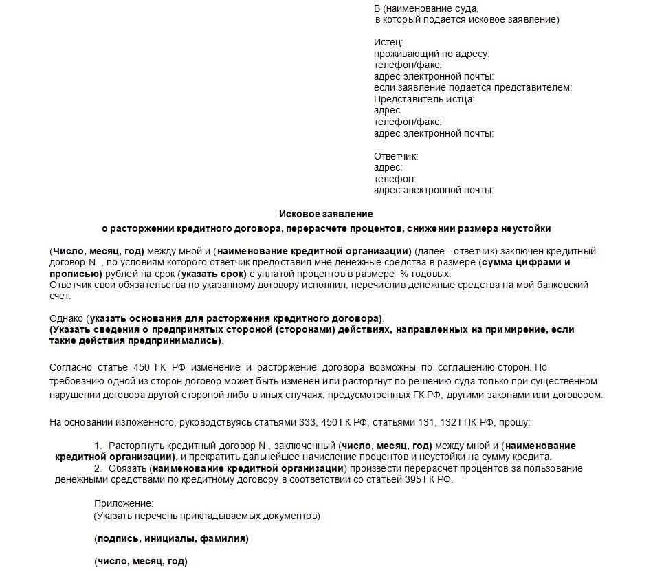 Условия, при которых заемщик может расторгнуть кредитный договор