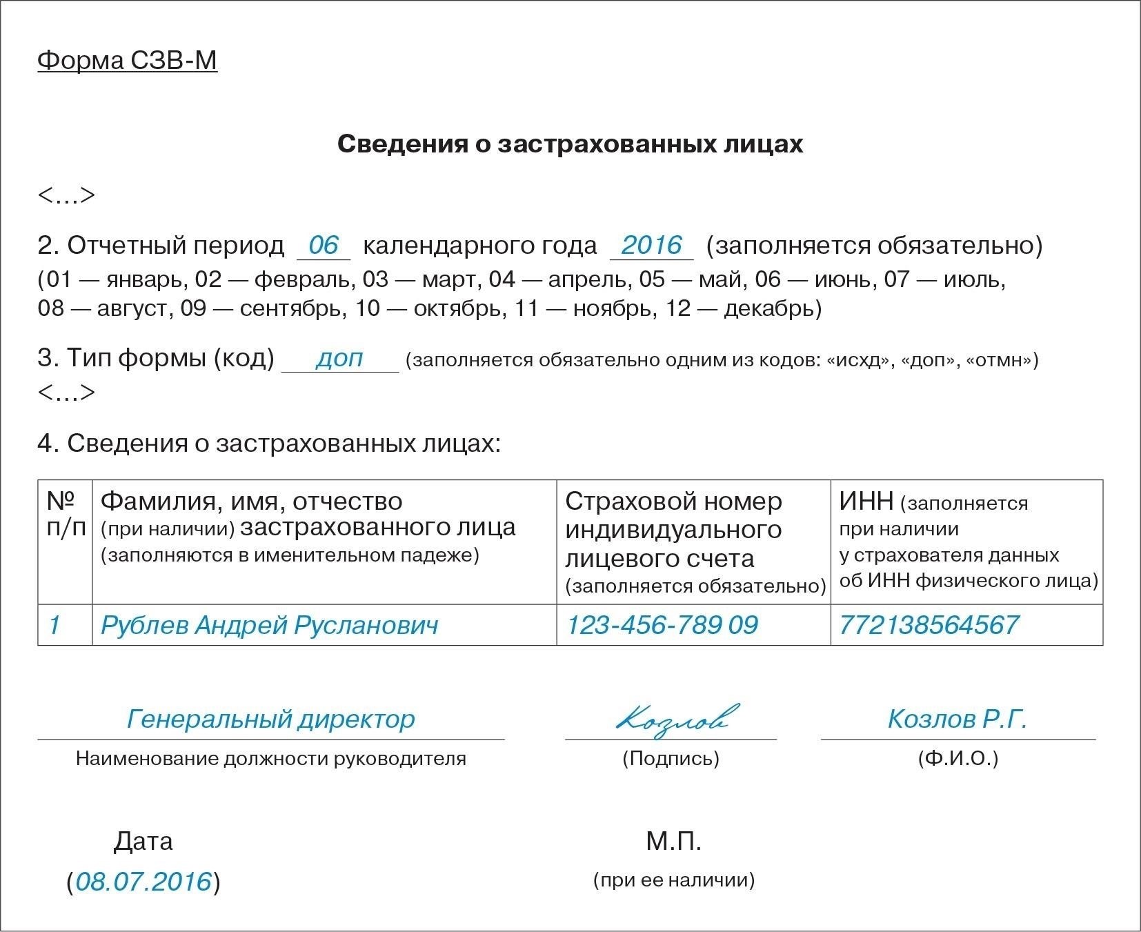 Устранение недостающих или неверных данных о сотруднике