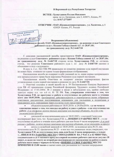 Основные принципы составления возражений на частную жалобу