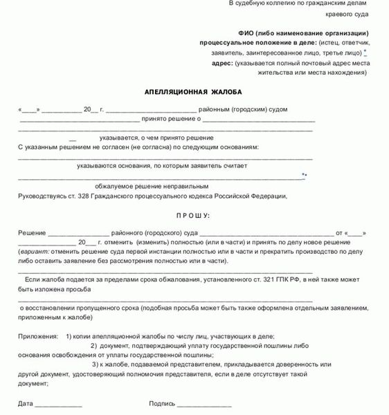 Общие правила составления жалобы